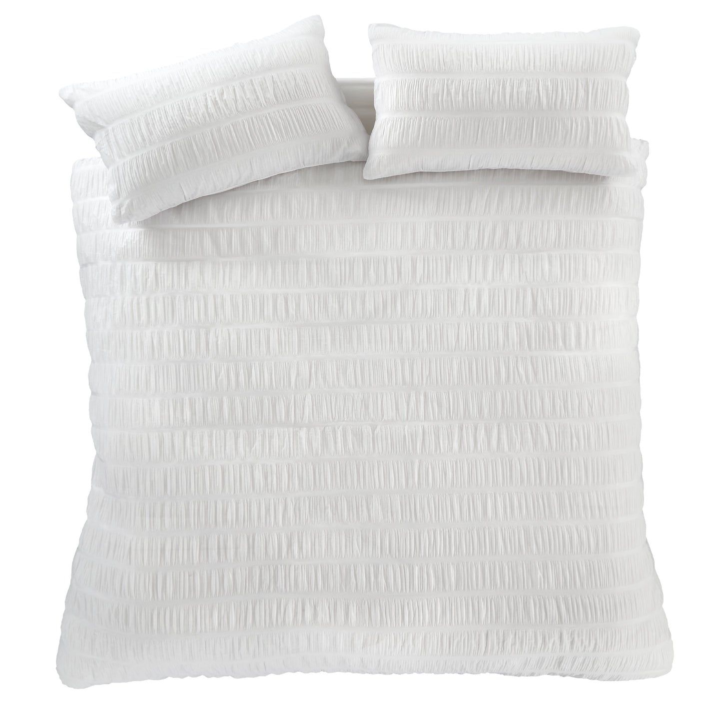 Seersucker Duvet Cover Set in White by Catherine Lansfield