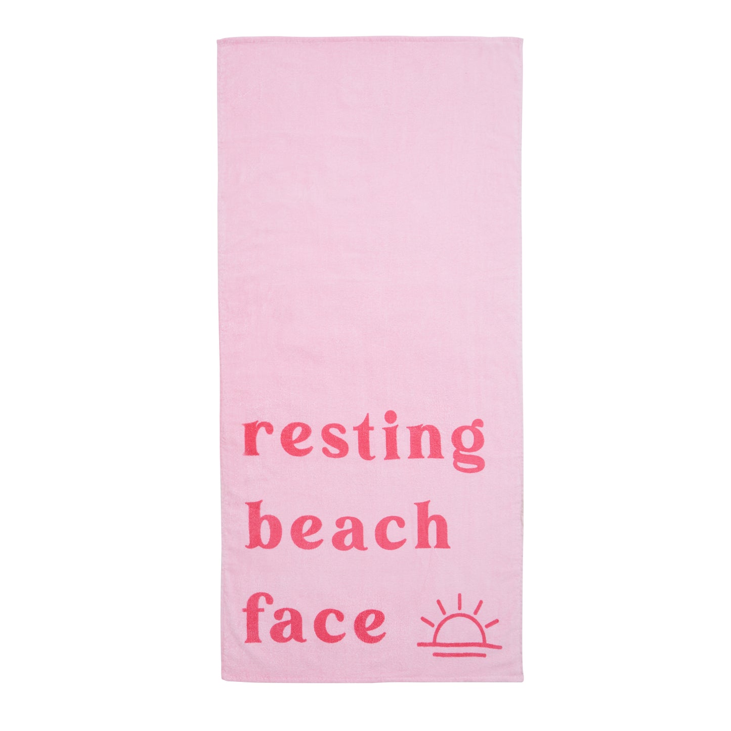 Summer Resting Beach Face Cotton Beach Towel in Pink by Sassy B
