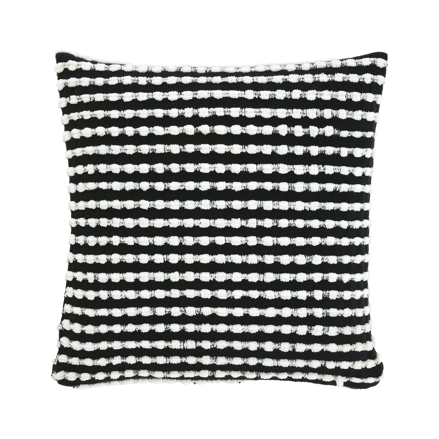 Stab Stitch Filled Cushion in Black by Catherine Lansfield