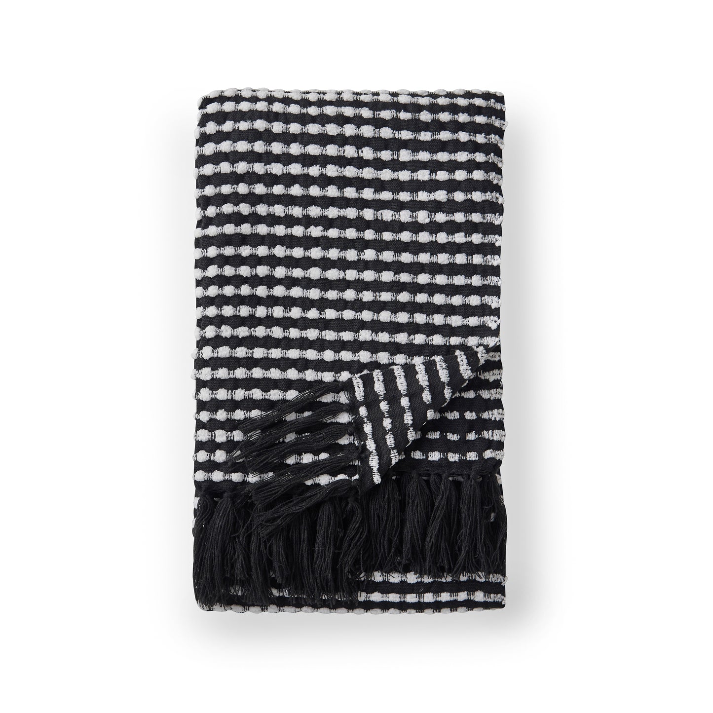 Stab Stitch Blanket Throw in Black by Catherine Lansfield