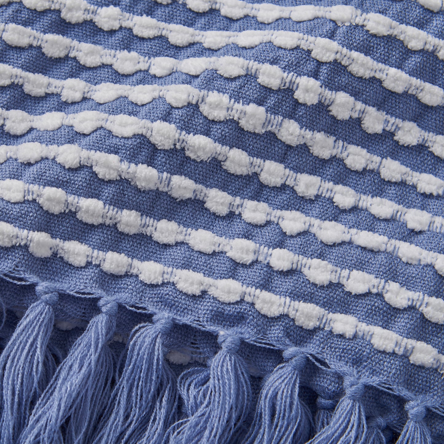 Stab Stitch Blanket Throw in Blue by Catherine Lansfield