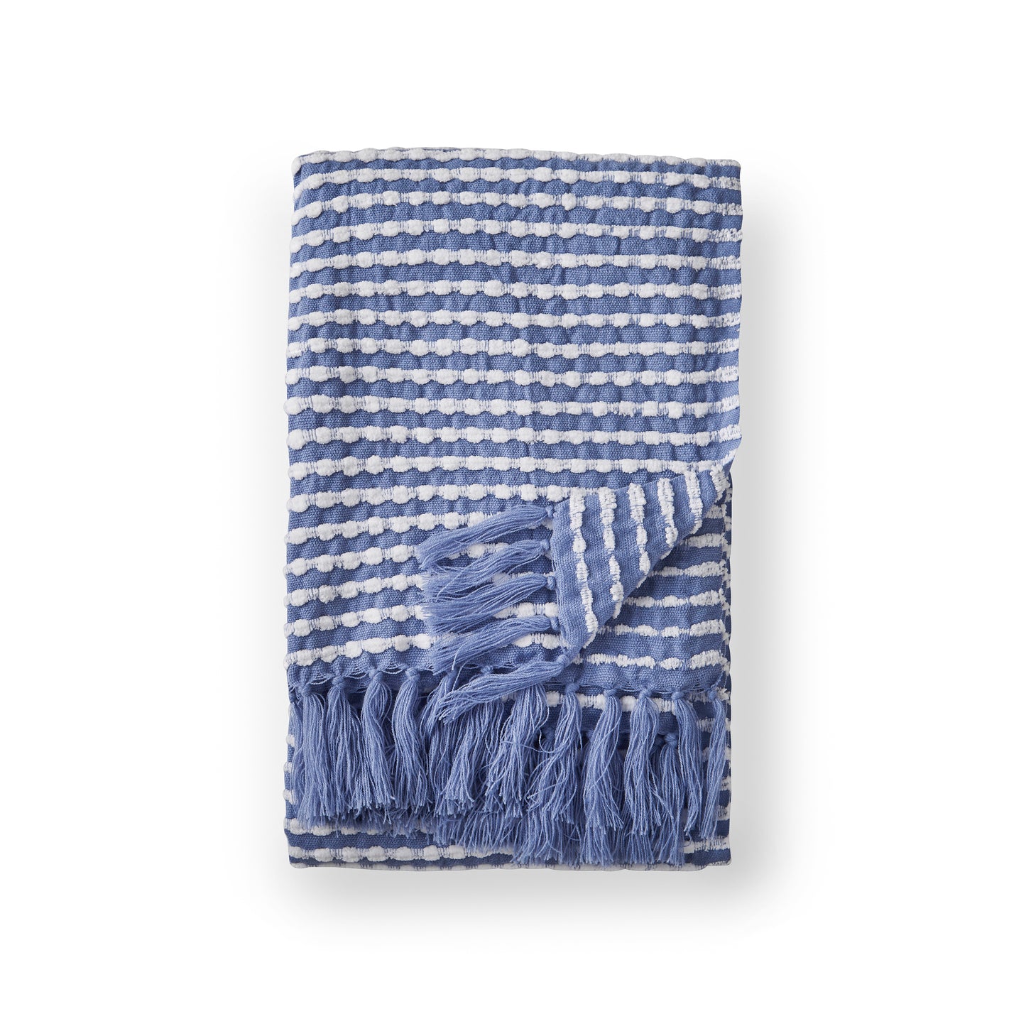 Stab Stitch Blanket Throw in Blue by Catherine Lansfield