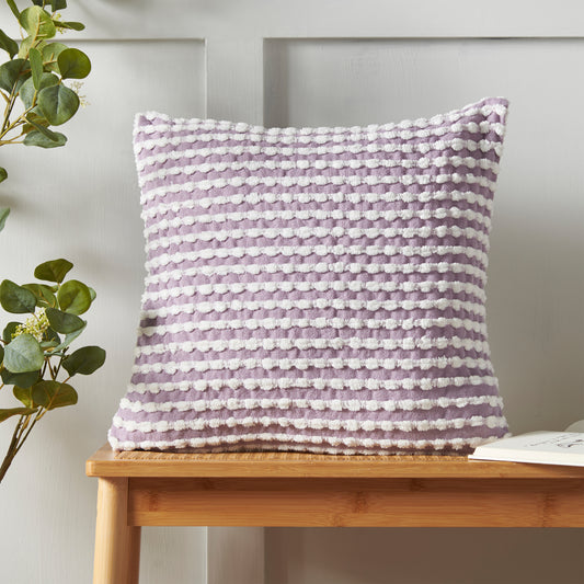 Stab Stitch Fileld Cushion in Lilac by Catherine Lansfield