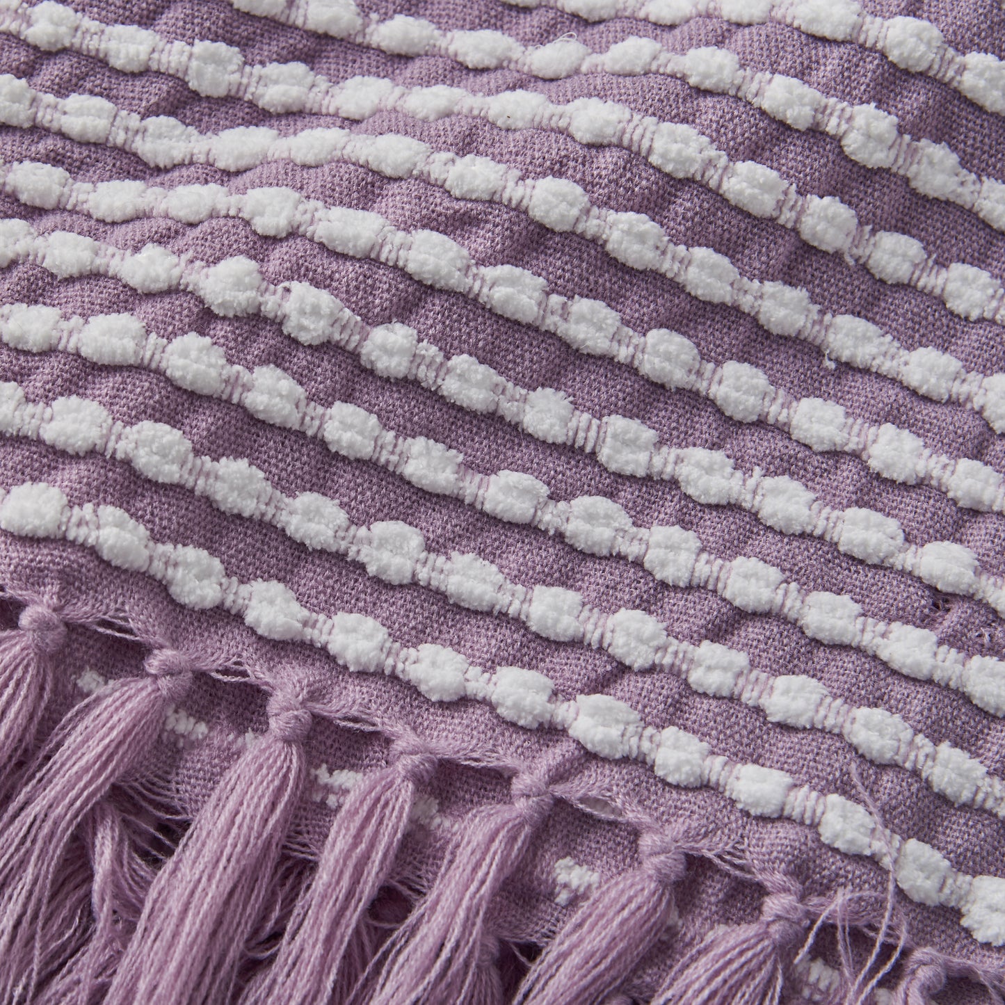 Stab Stitch Blanket Throw in Lilac by Catherine Lansfield