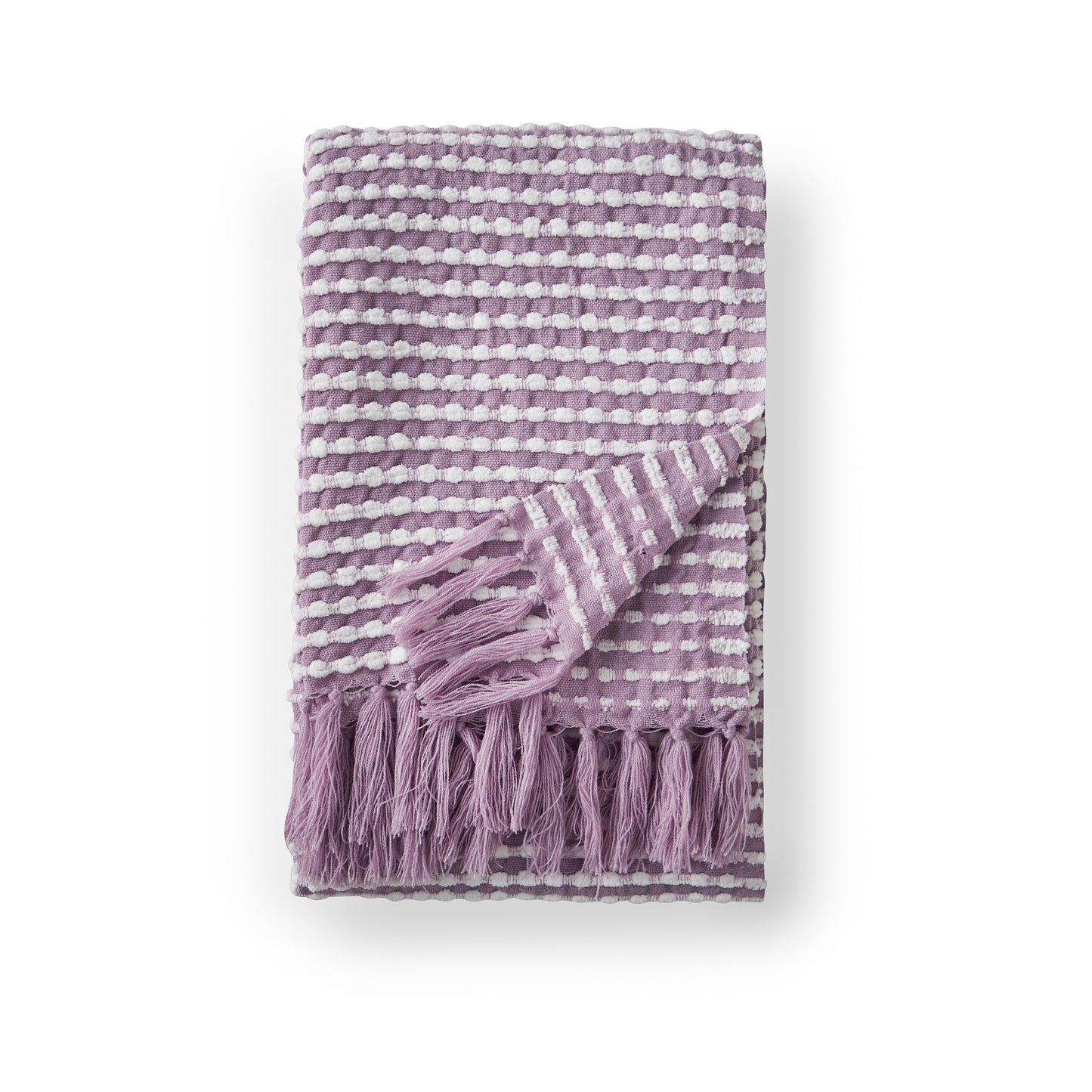 Stab Stitch Blanket Throw in Lilac by Catherine Lansfield