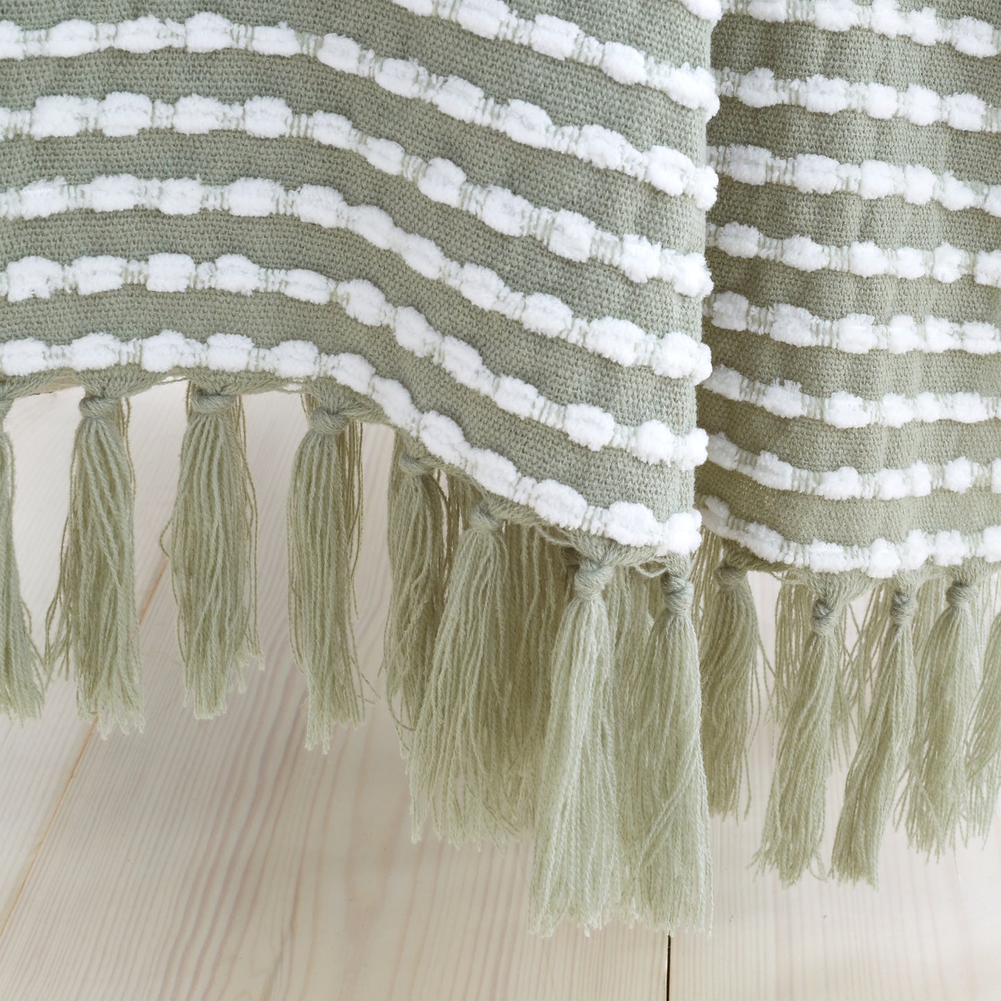 Stab Stitch Blanket Throw in Sage by Catherine Lansfield