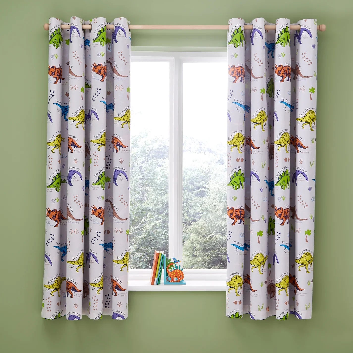 Prehistoric Dinosaurs Eyelet Curtains by Catherine Lansfield Kids