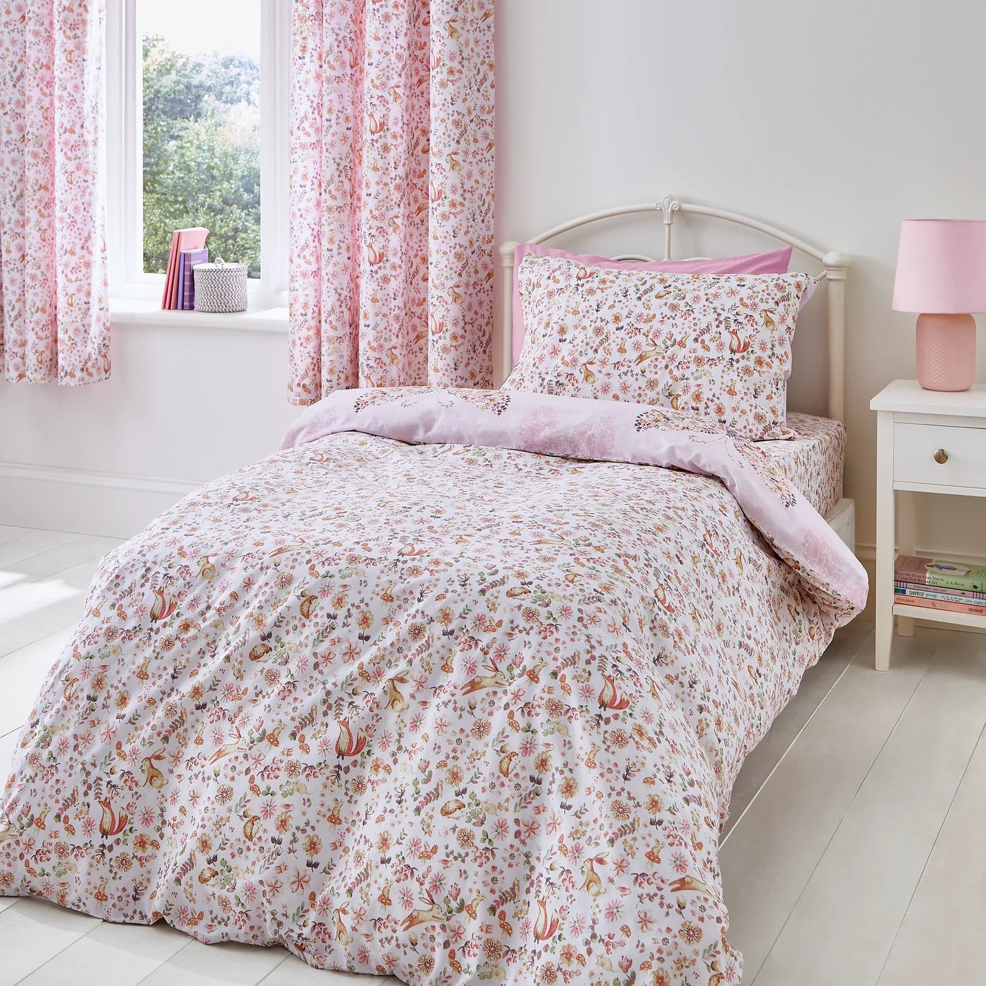 Enchanted Butterfly Reversible Pink Duvet Cover Set by Catherine Lansfield kids