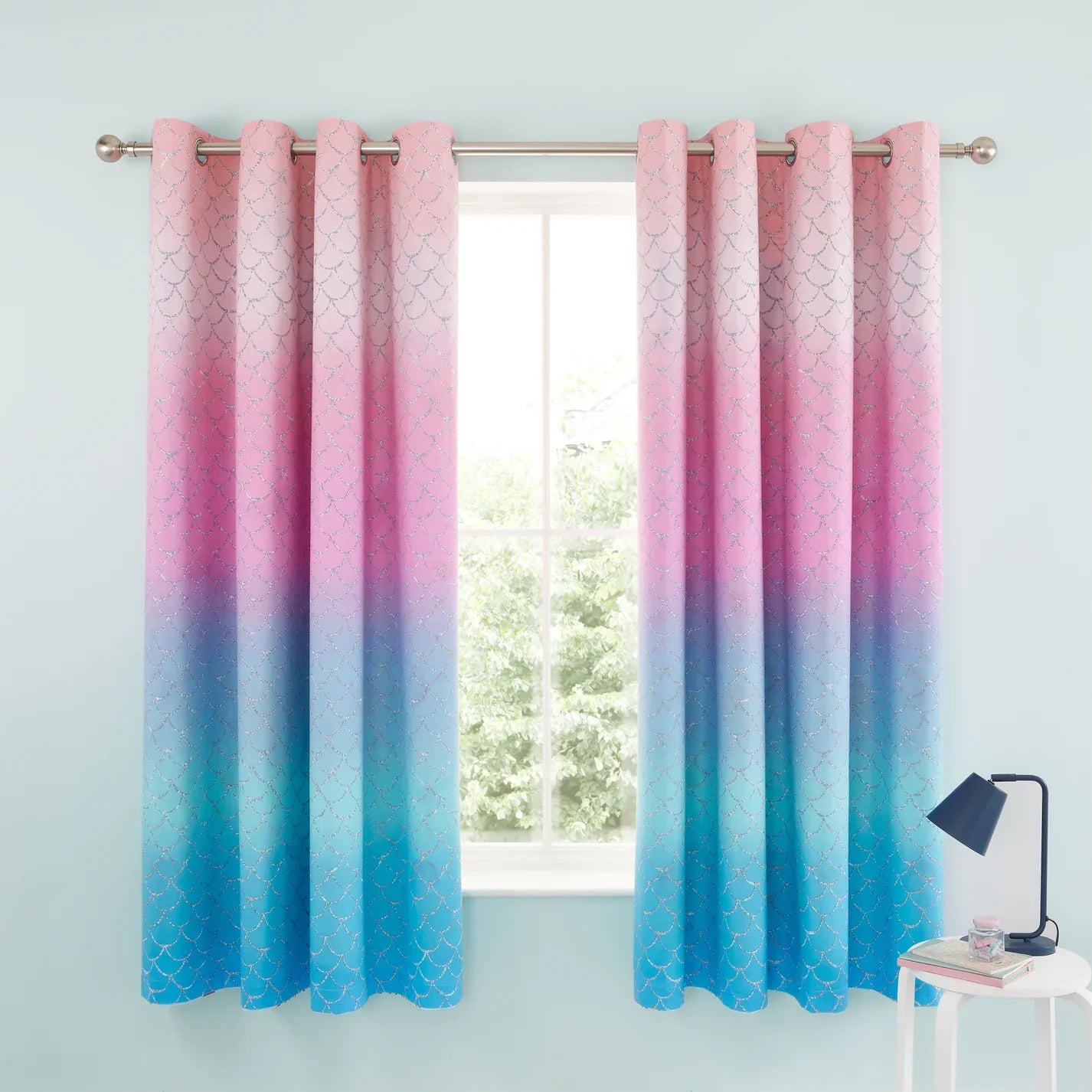 Mermaid Eyelet Curtains by Catherine Lansfield Kids