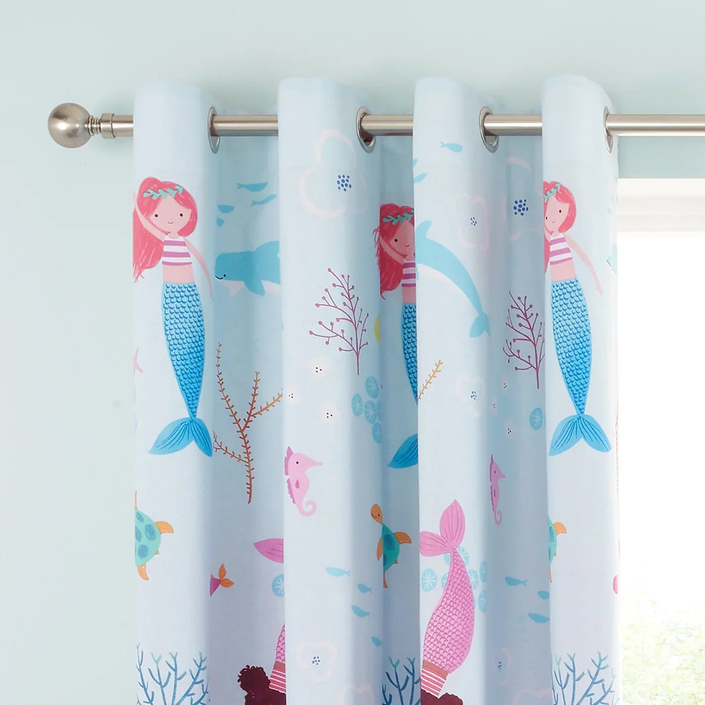 Mermaid Eyelet Curtains by Catherine Lansfield Kids