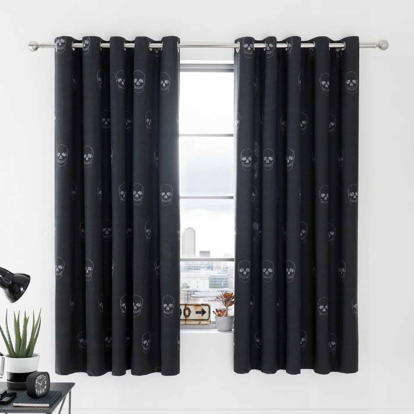 Skulls Eyelet Curtains by Catherine Lansfield