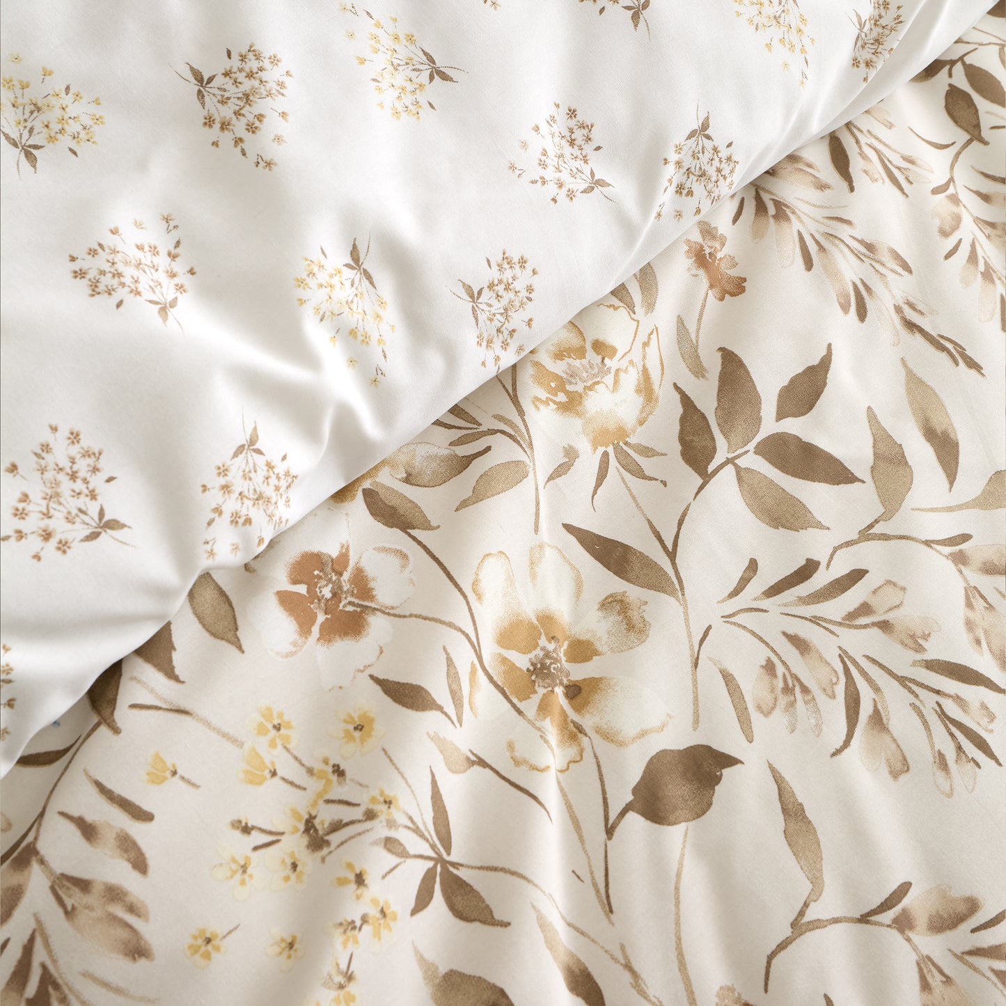 Isadora Floral Reversible Duvet Cover Set in Natural by Catherine Lansfield