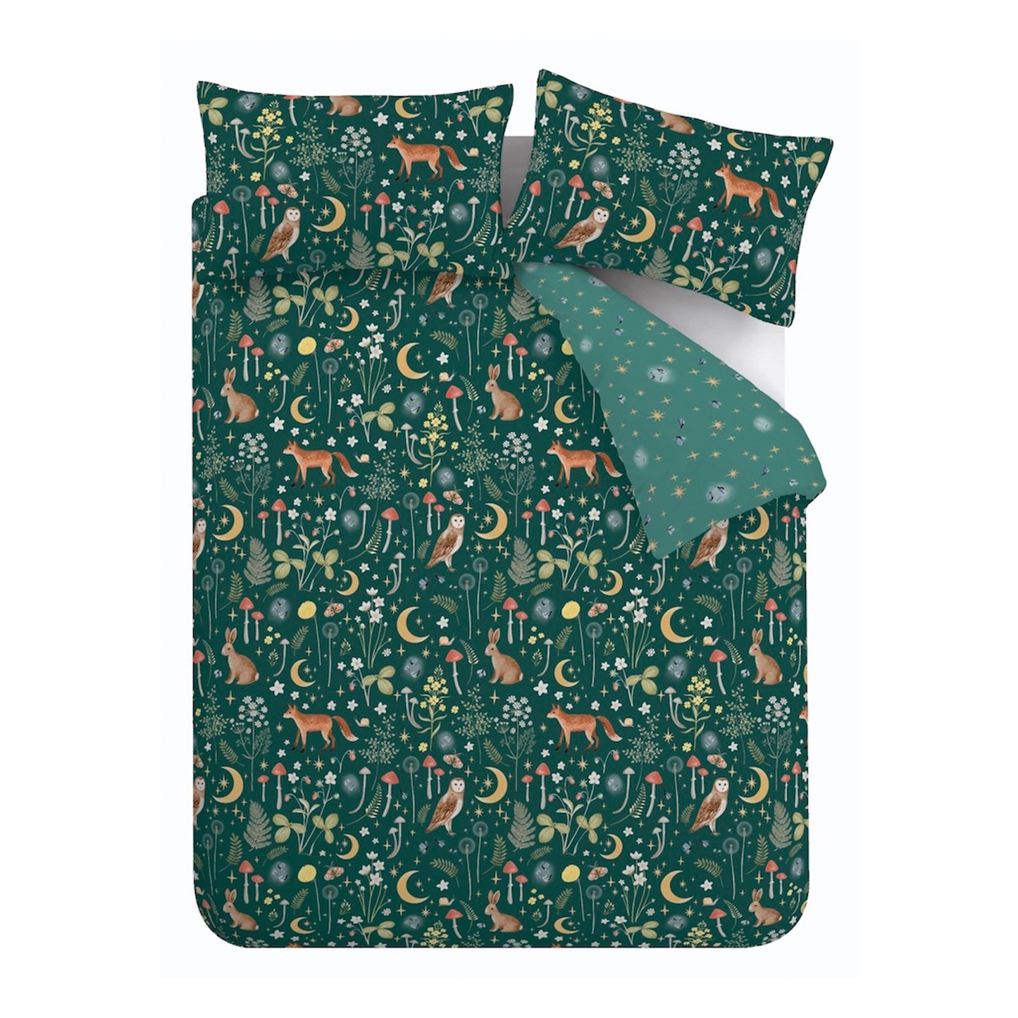 Enchanted Twilight Duvet Cover Set in Forest Green by Catherine Lansfield