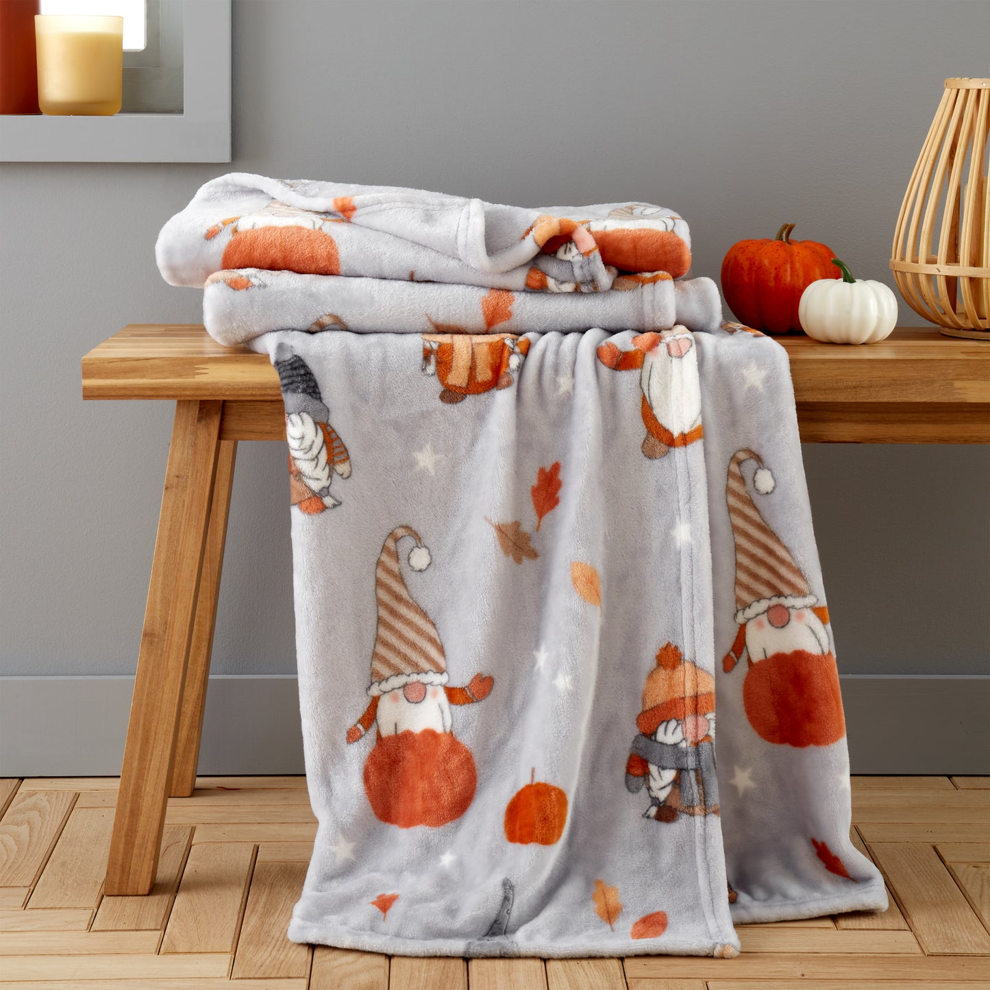 Brushed Autumn Gonks Cosy Throw by Catherine Lansfield