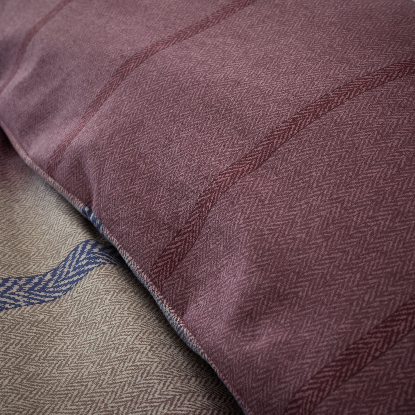 Brushed Melrose Tweed Check Plum Duvet Cover Set by Catherine Lansfield