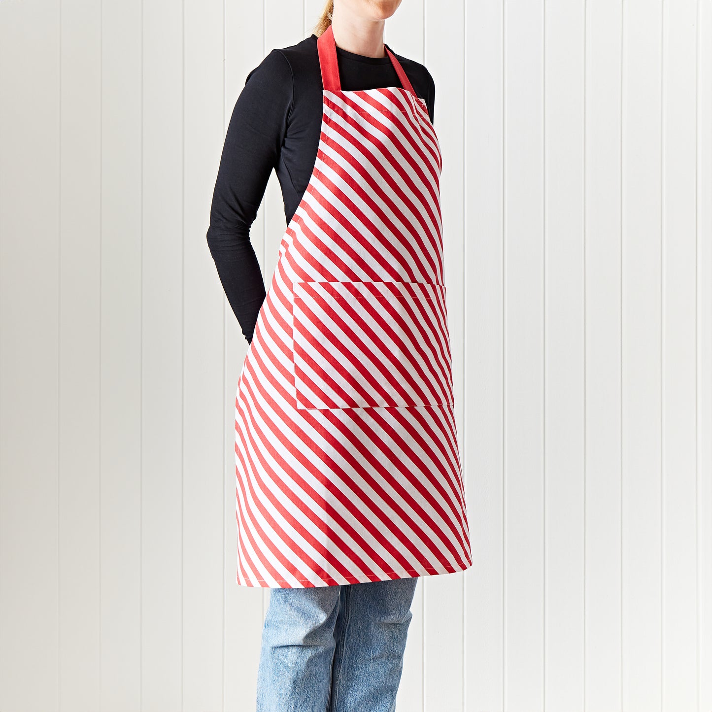 Christmas Candy Cane Cotton Kitchen Adult Apron White Red by Catherine Lansfield