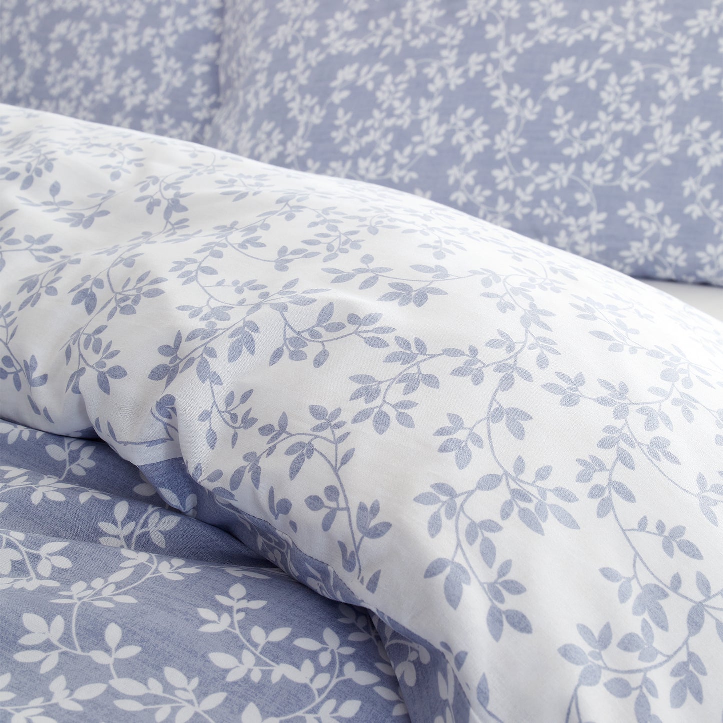 Shadow Leaves French Blue Duvet Cover Set by Bianca