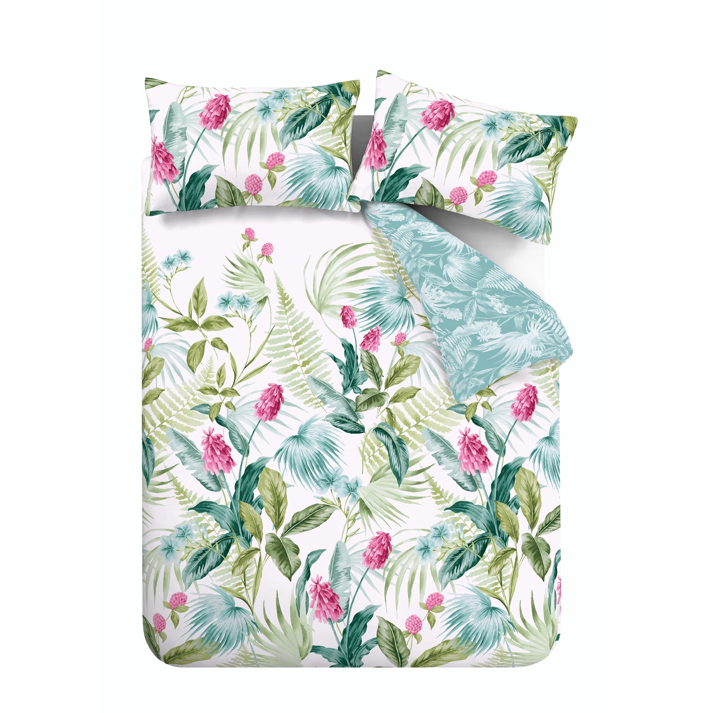 Aruba Tropical Floral Reversible Duvet Cover Set by Catherine Lansfield