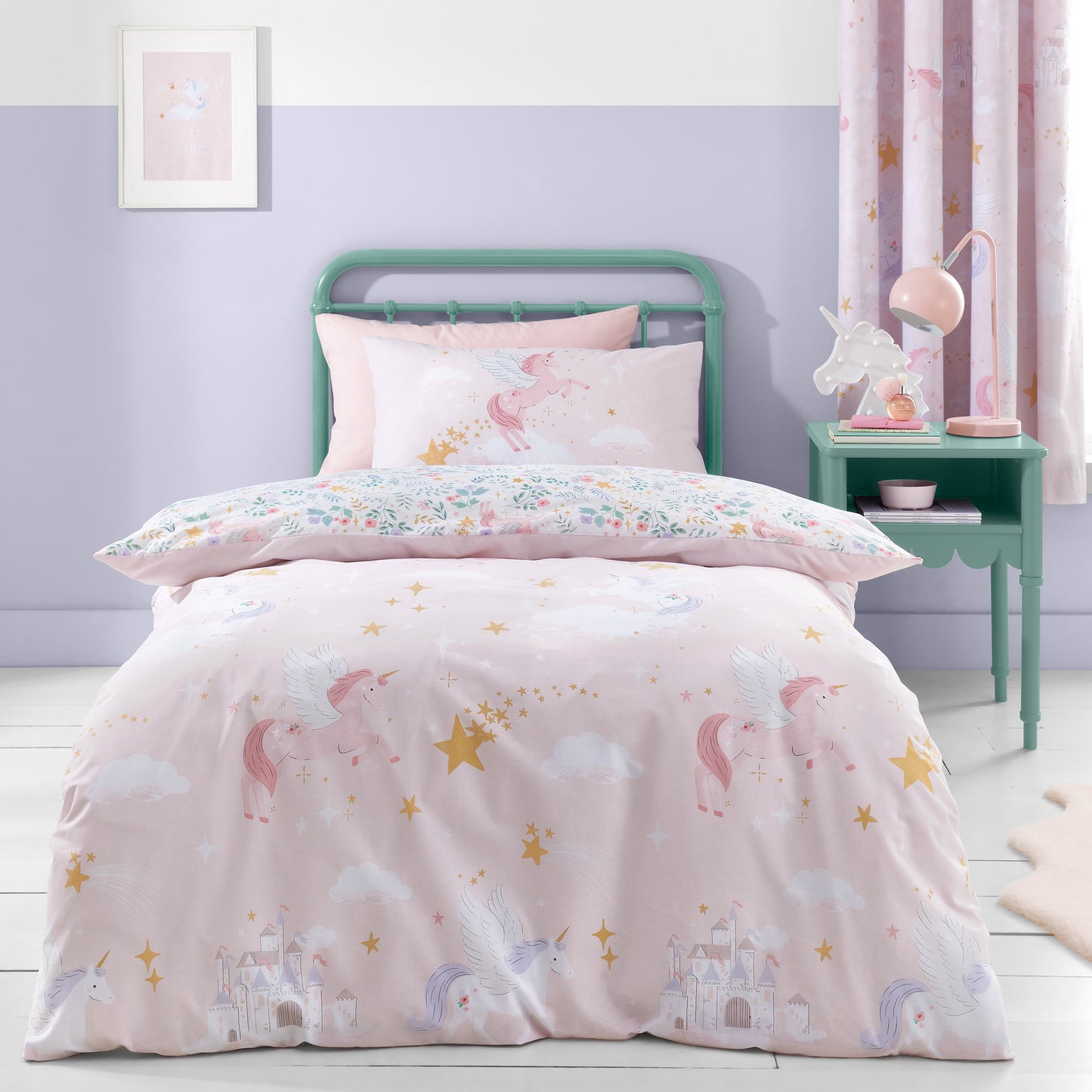 Fairytale Unicorn Pink Duvet Cover Set by Catherine Lansfield kids