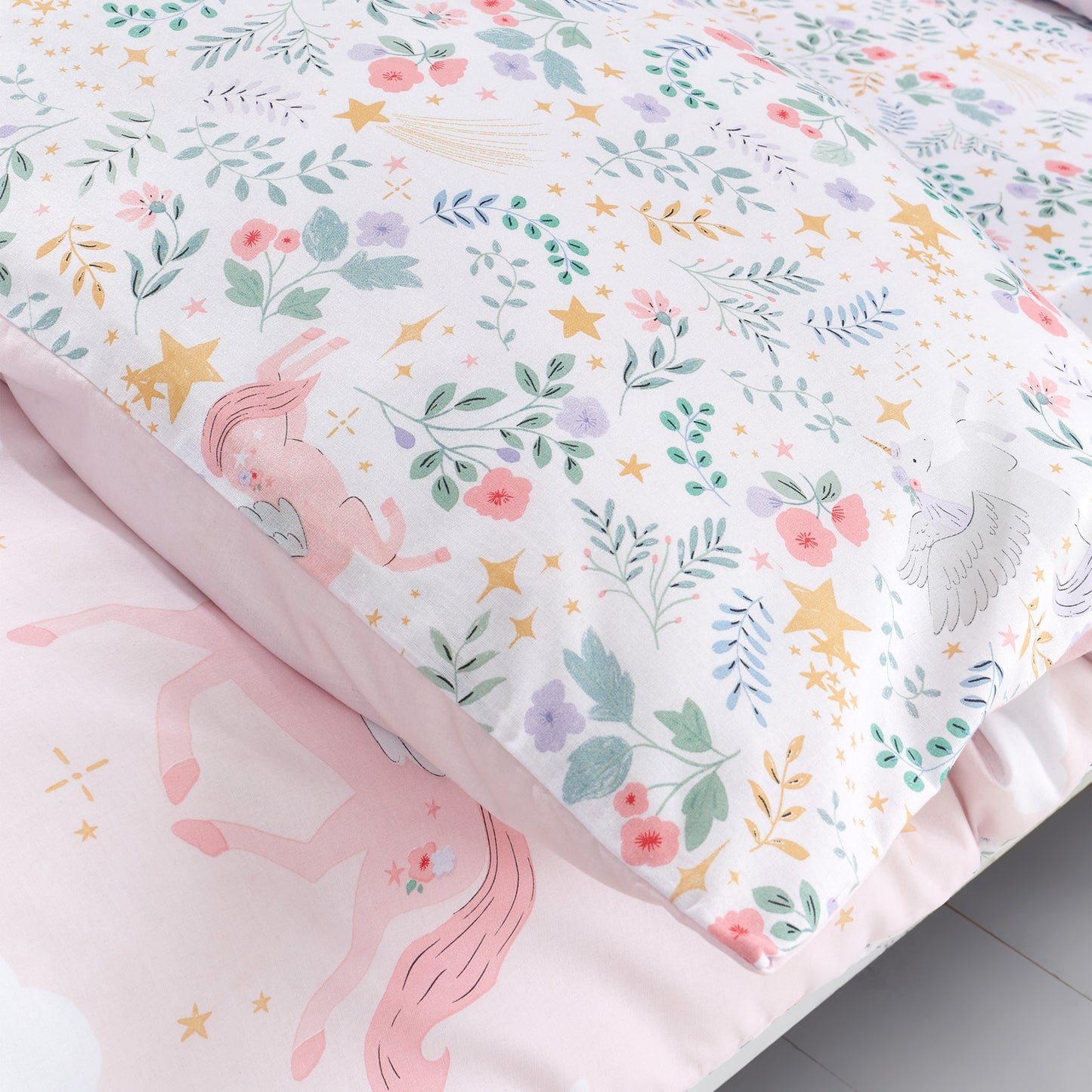 Fairytale Unicorn Pink Duvet Cover Set by Catherine Lansfield kids