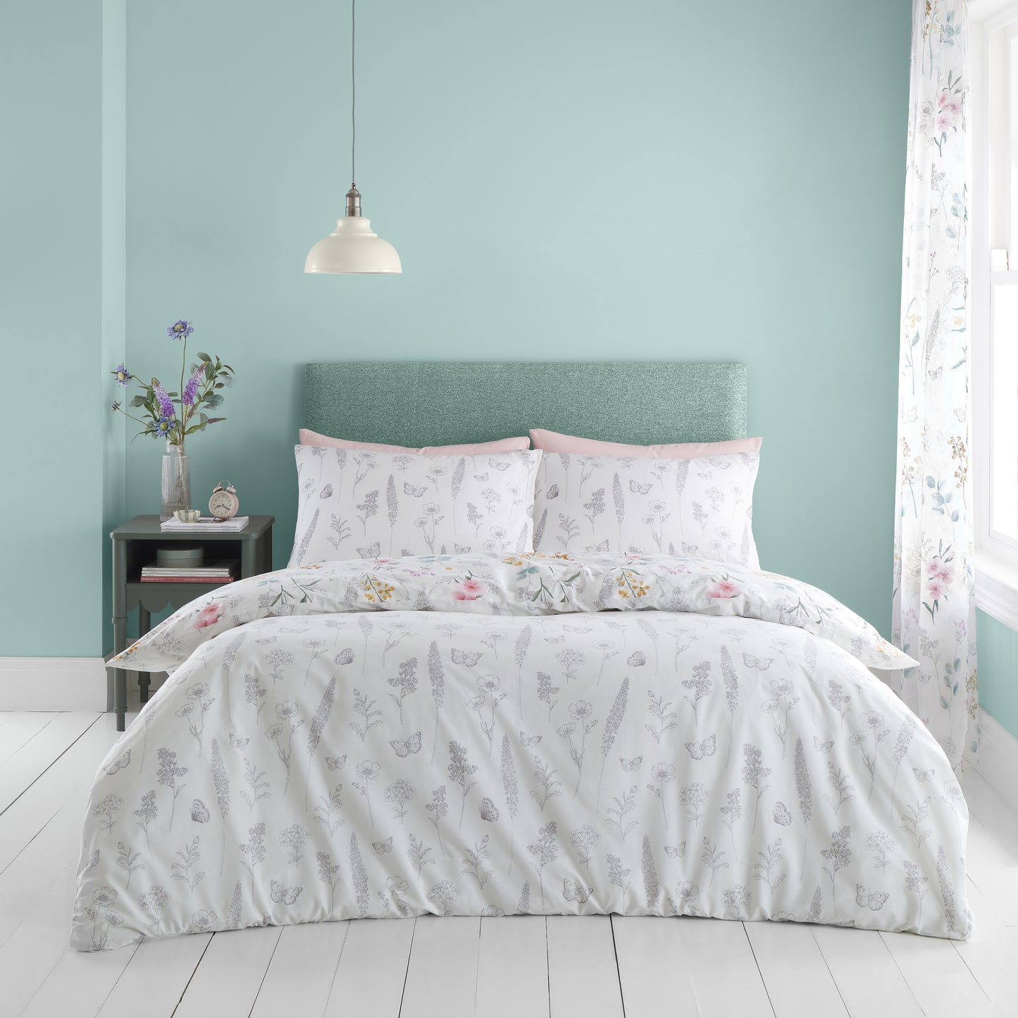 Emilia Floral Reversible Duvet Cover Set by Catherine Lansfield