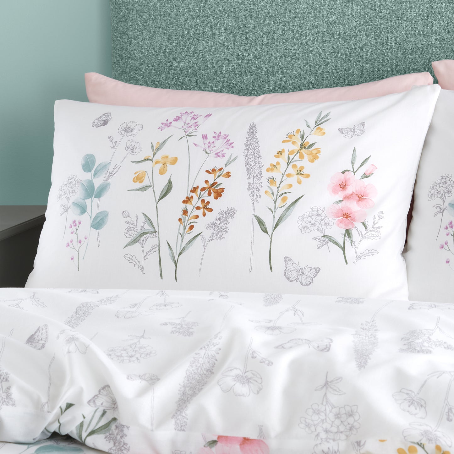 Emilia Floral Reversible Duvet Cover Set by Catherine Lansfield