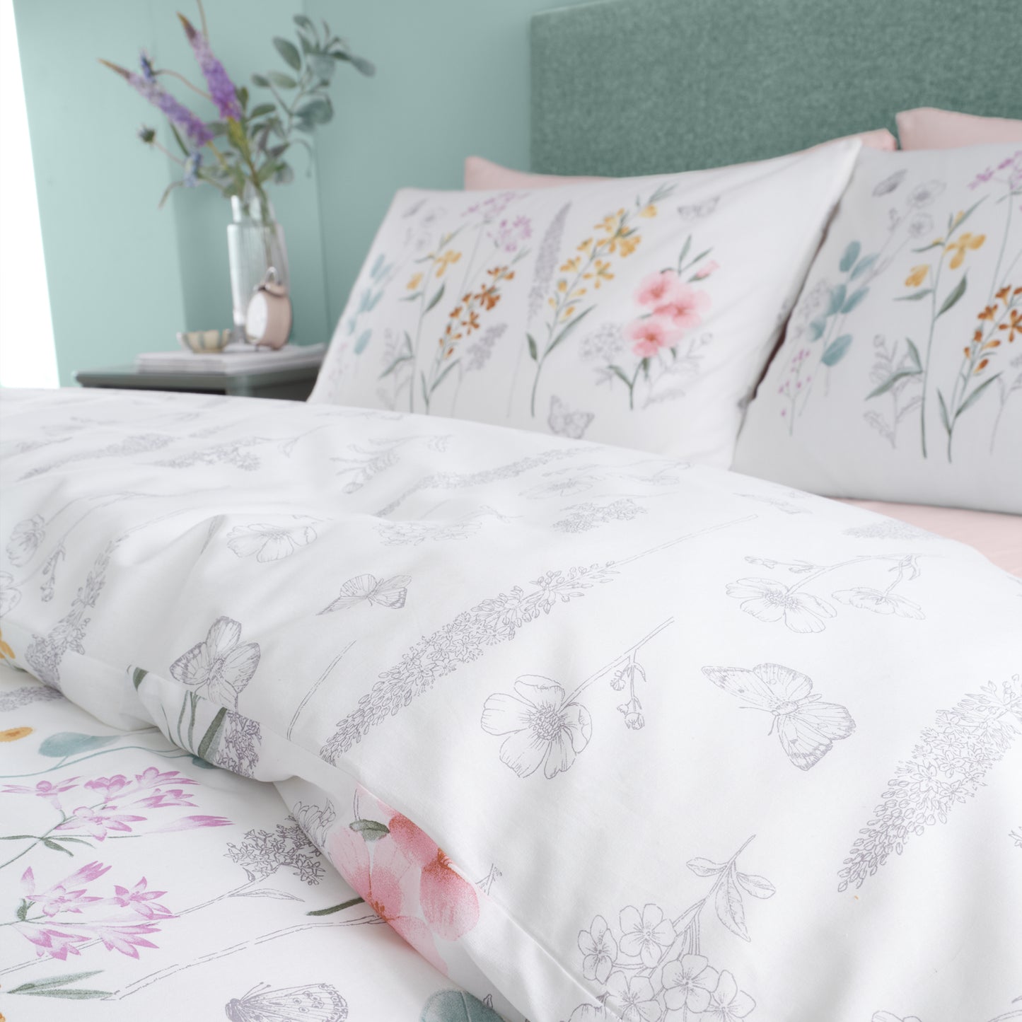 Emilia Floral Reversible Duvet Cover Set by Catherine Lansfield