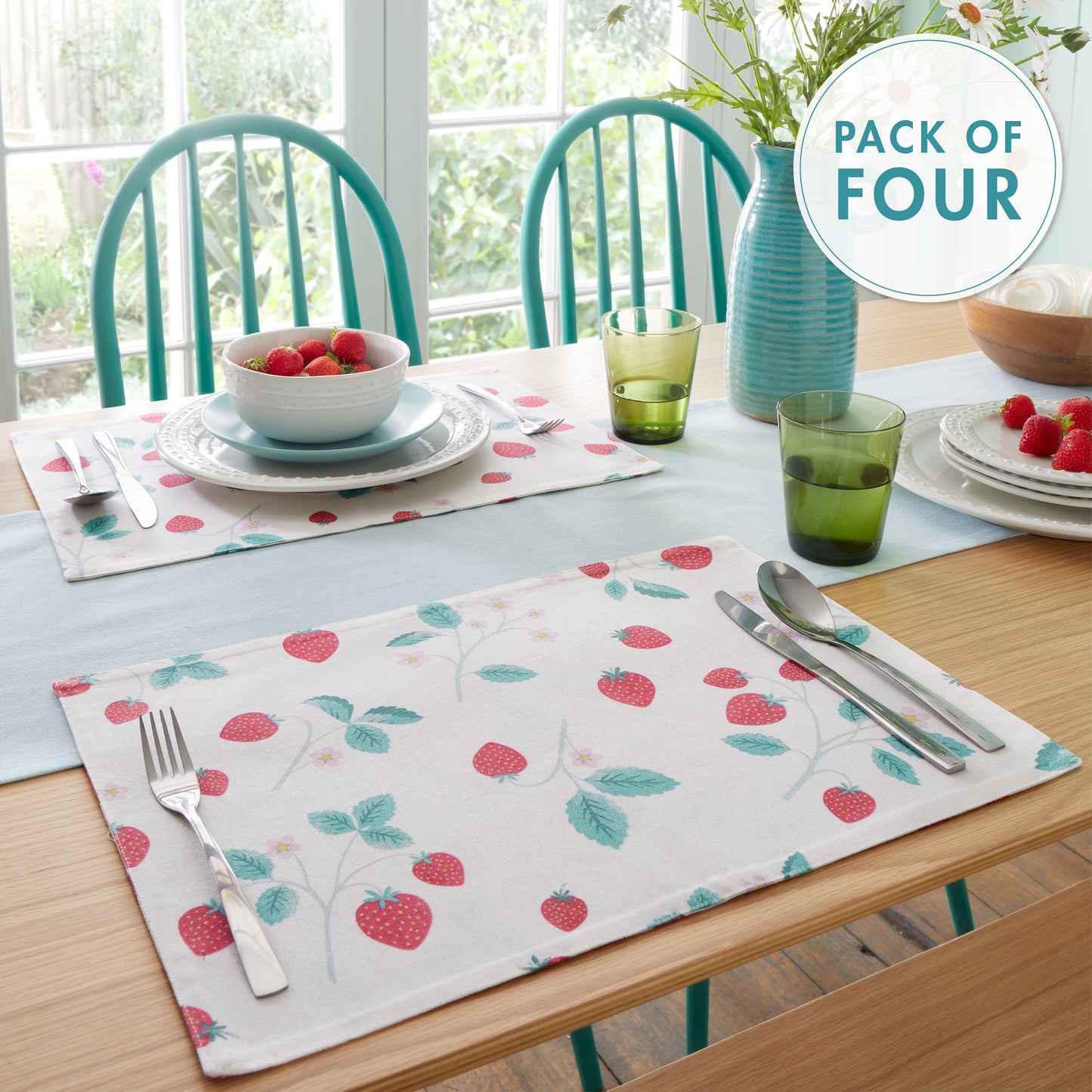 Strawberry Garden Pack of 4 Placemats