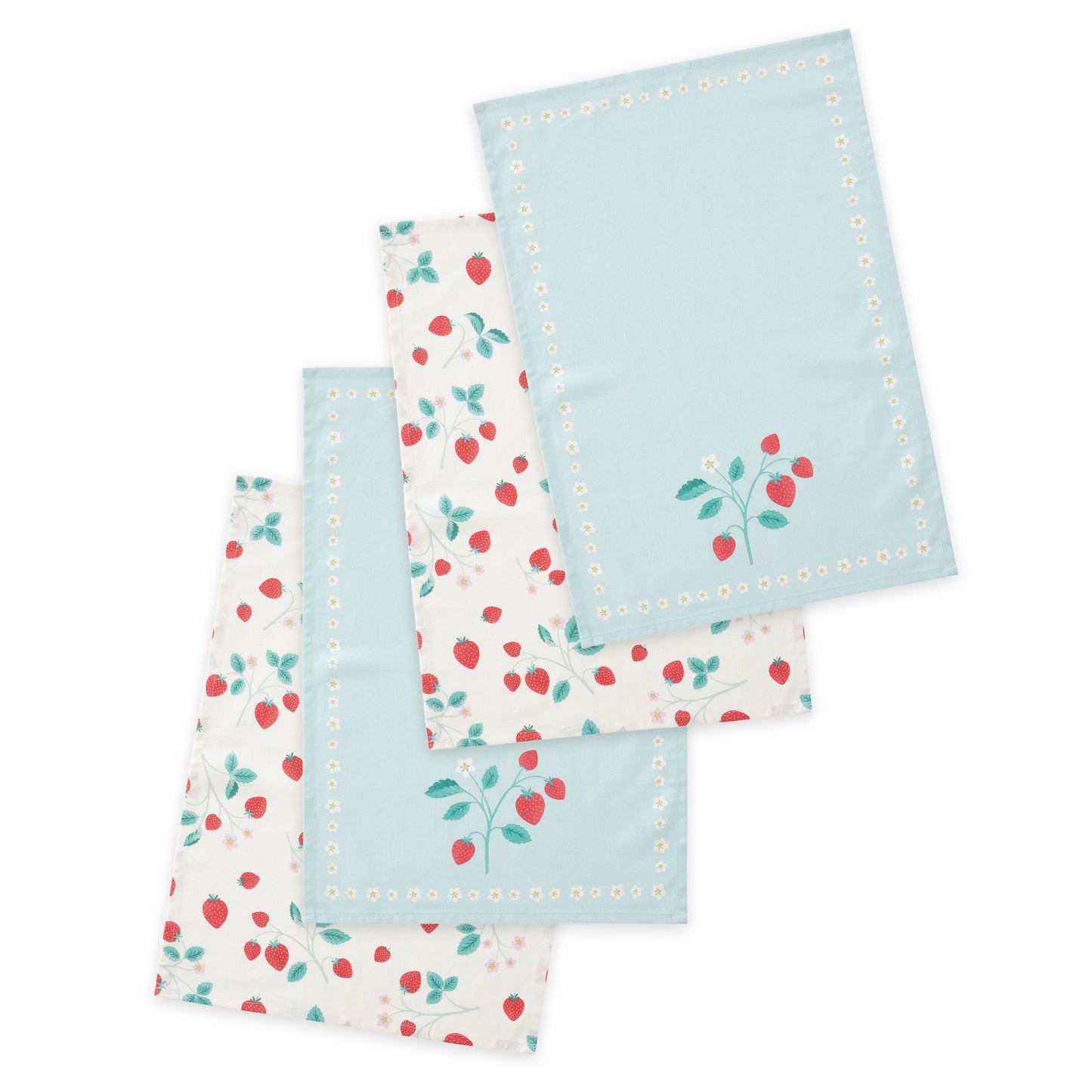 Strawberry Garden Pack of 4 Tea Towels