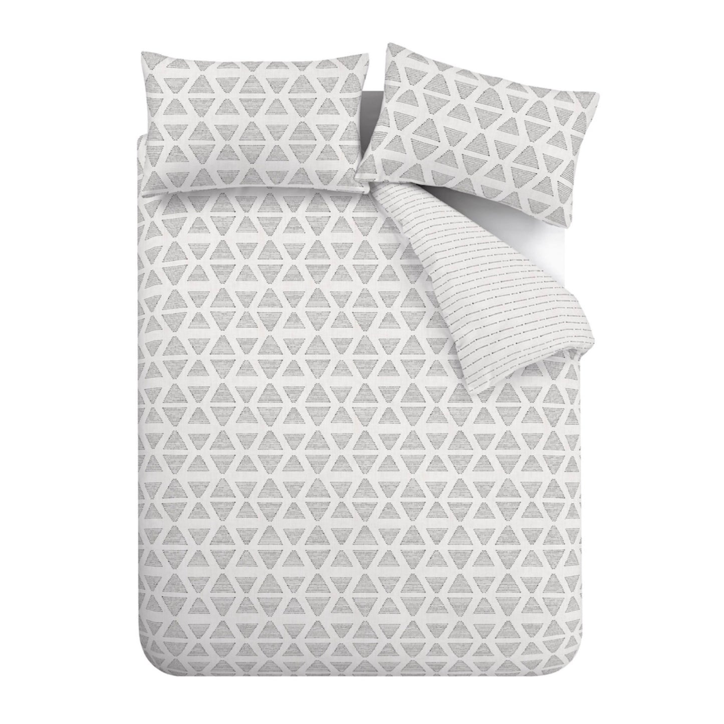 Tufted Print Geo Reversible Duvet Cover Set in Natural by Catherine Lansfield