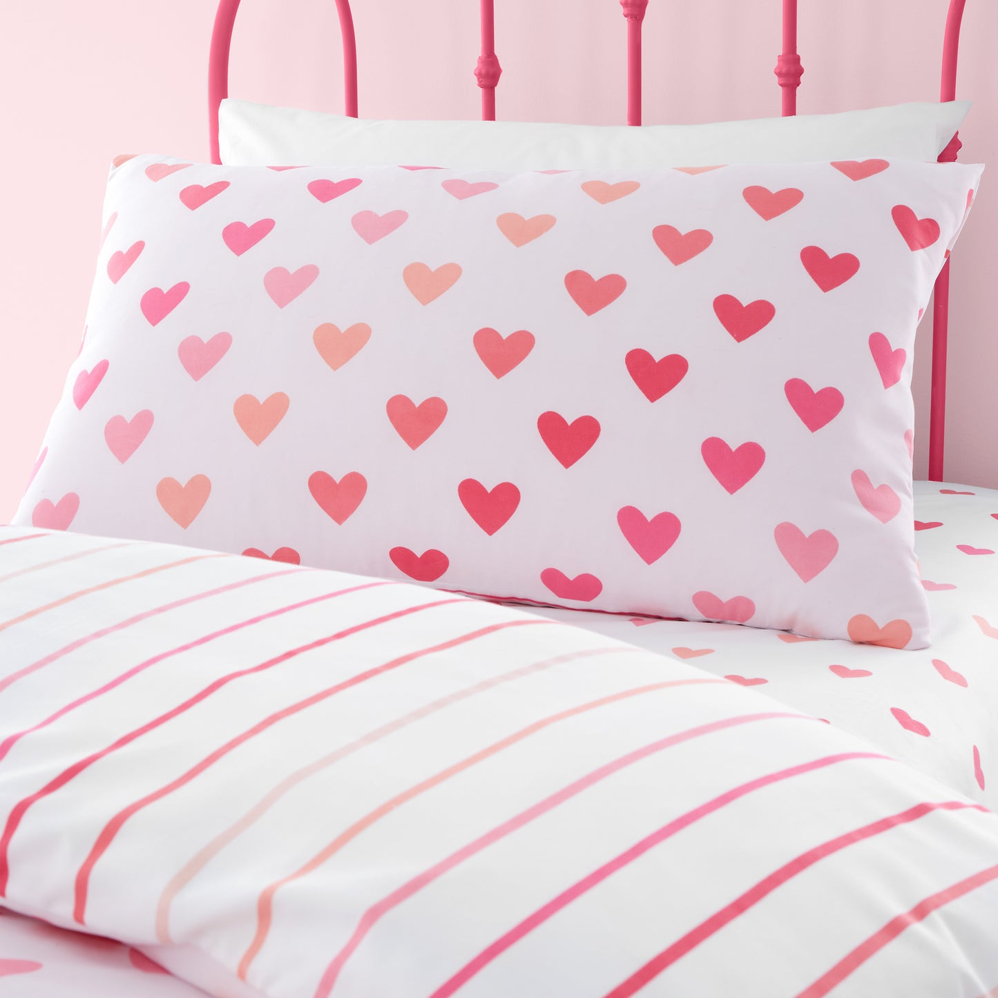 So Soft Hearts and Stripes Duvet Cover Set - Twin Pack by Catherine Lansfield Kids