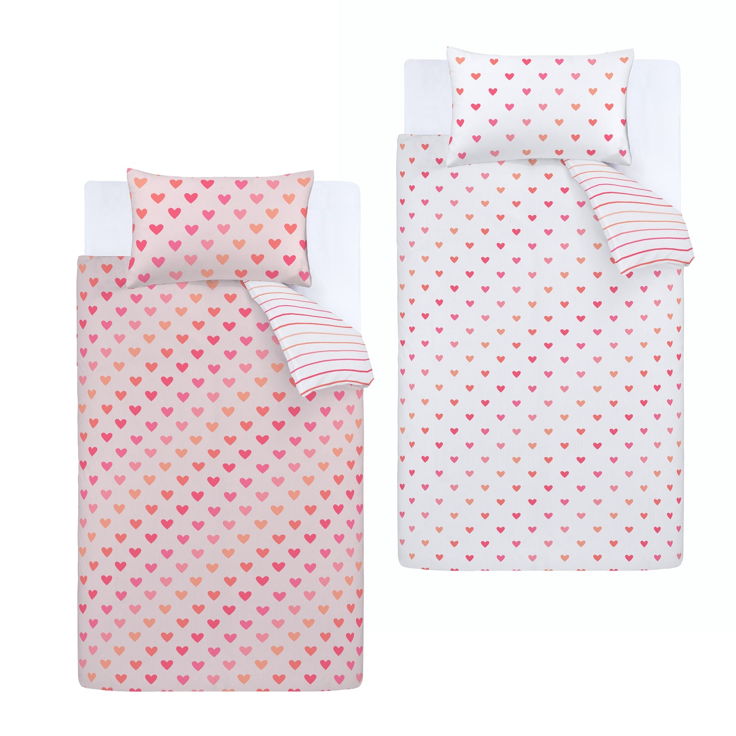 So Soft Hearts and Stripes Duvet Cover Set - Twin Pack by Catherine Lansfield Kids