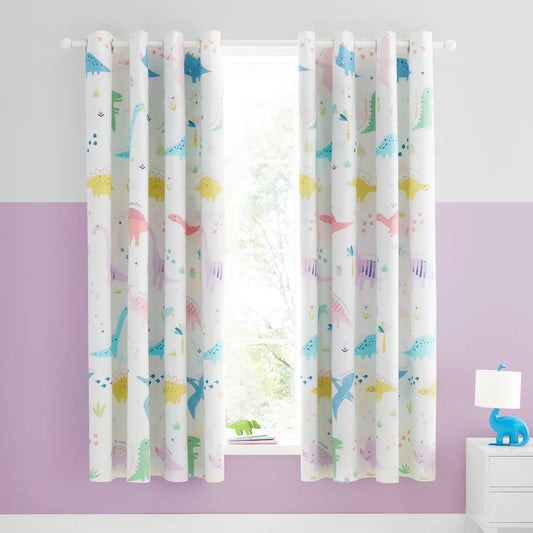 Dinosaur Friends Eyelet Curtains by Catherine Lansfield kids