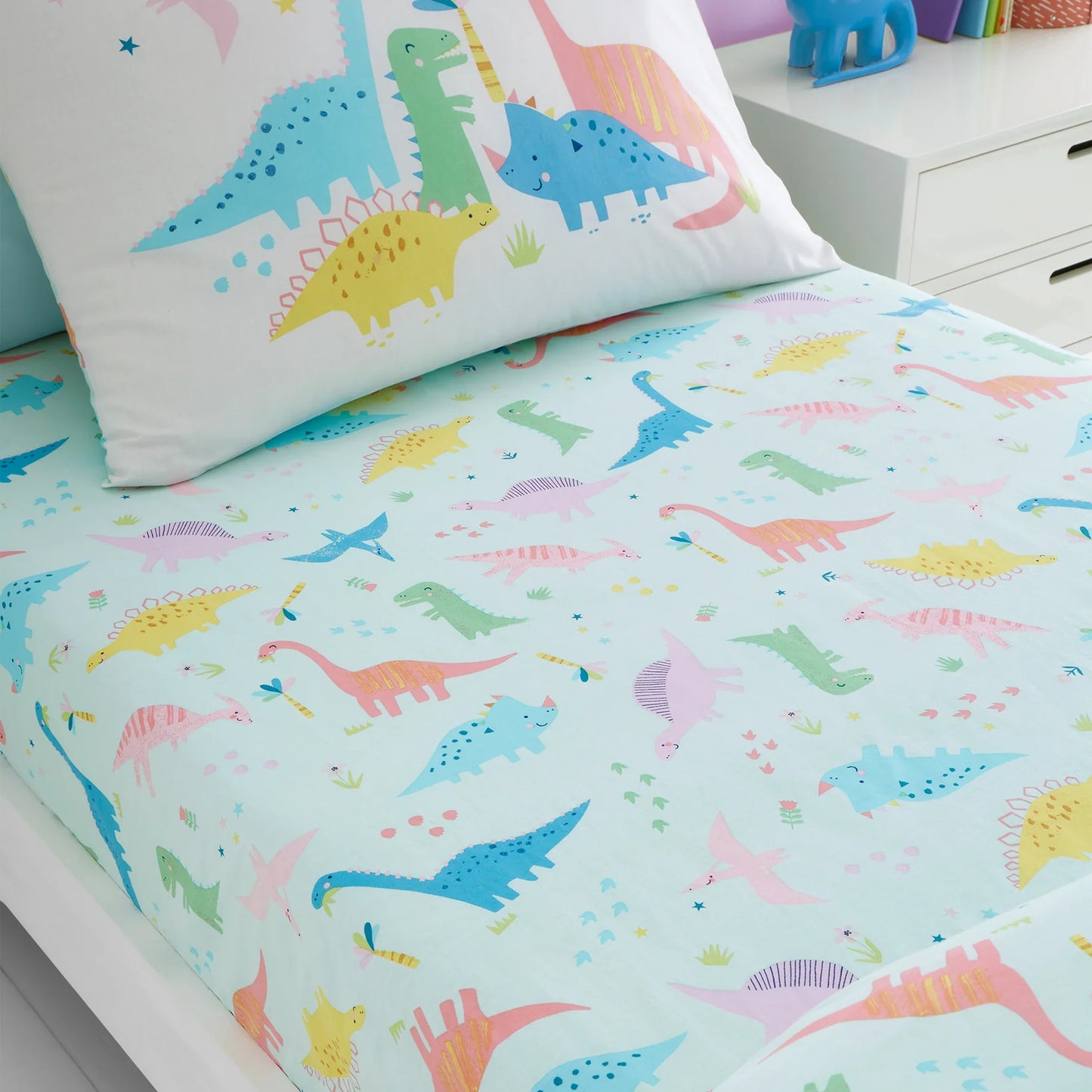 Dinosaur Friends Fitted Sheet by Catherine Lansfield kids