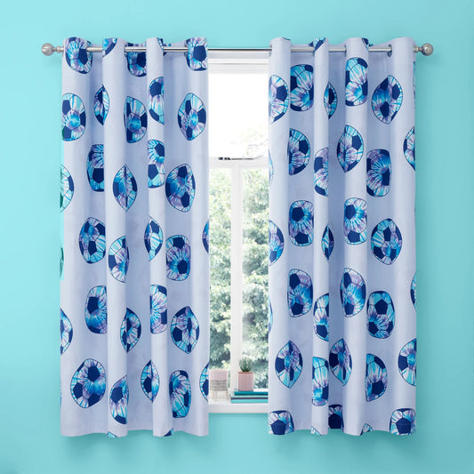 Tie Dye Football Eyelet Curtains by Catherine Lansfield kids