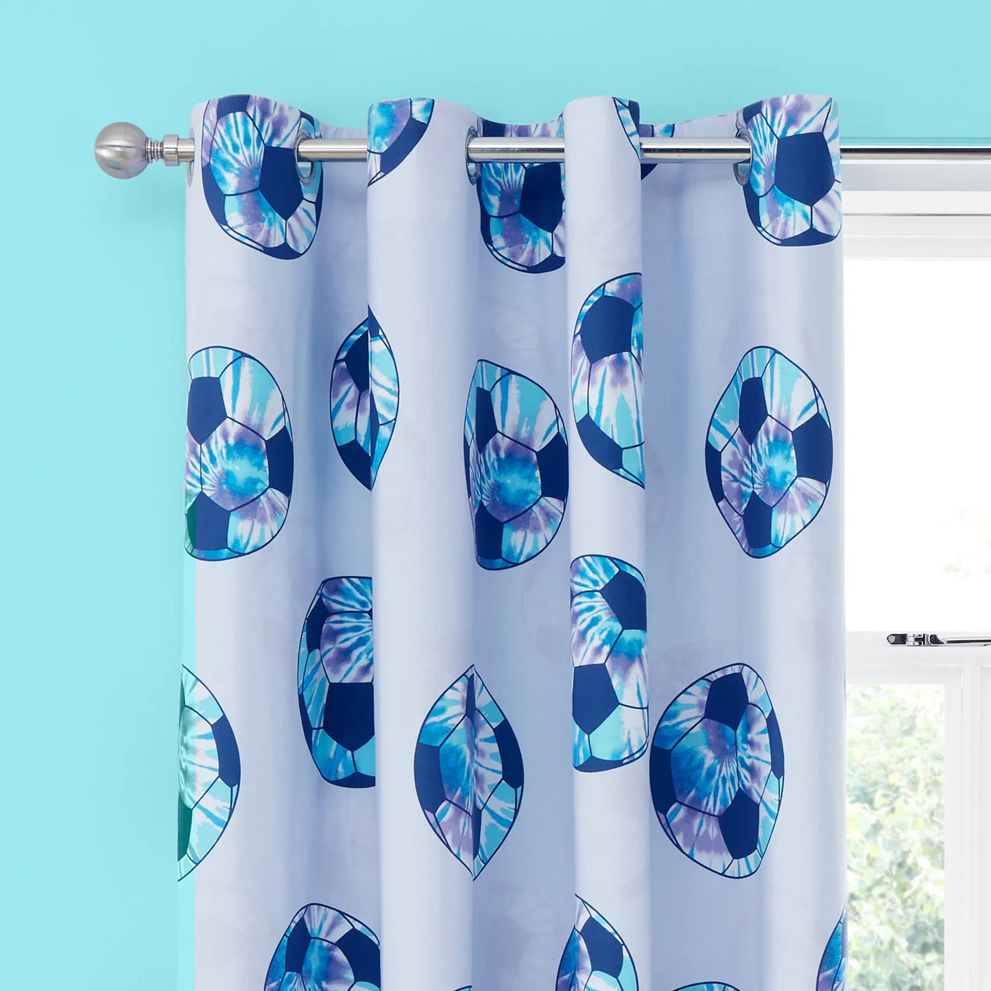 Tie Dye Football Eyelet Curtains by Catherine Lansfield kids