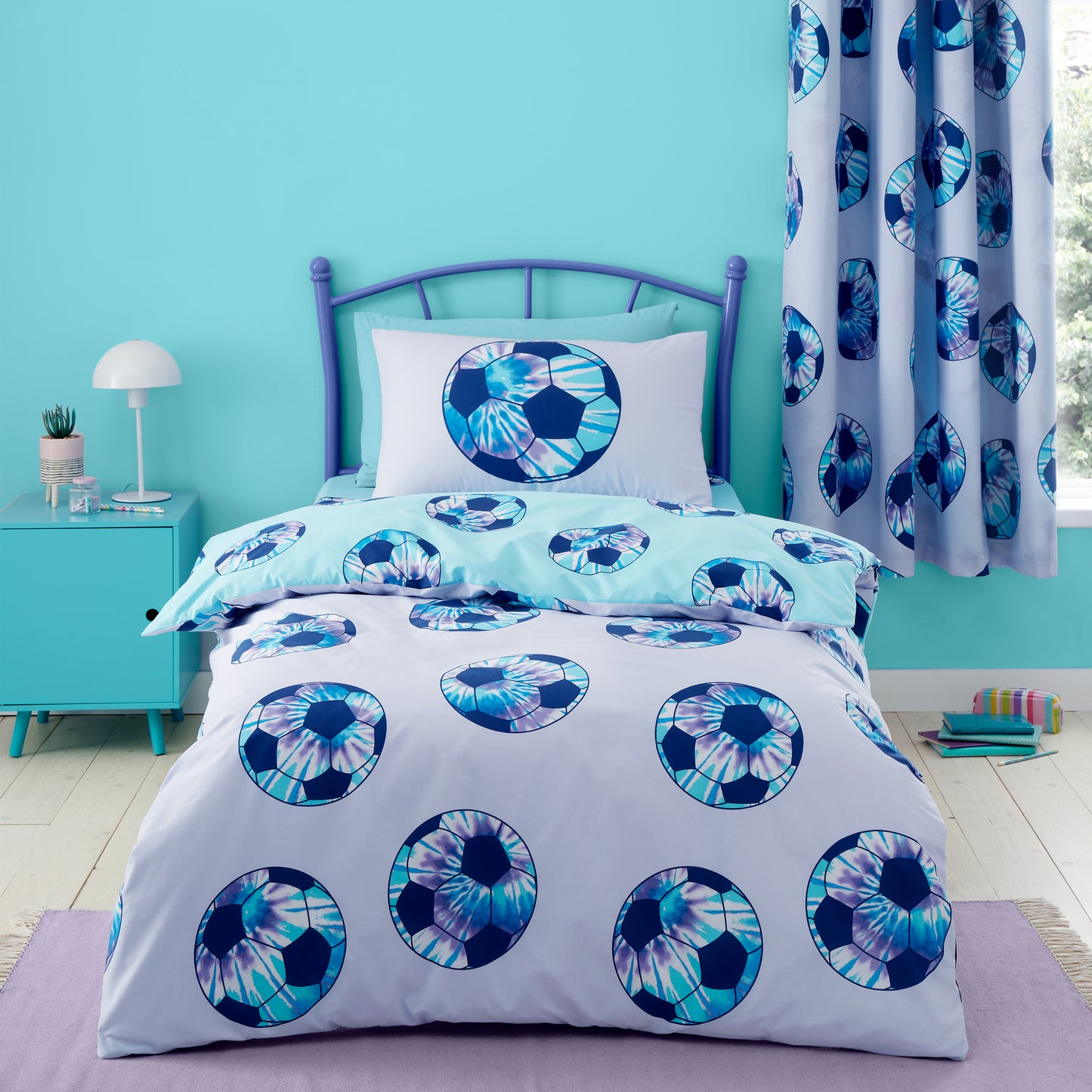 Tie Dye Football Lilac Duvet Cover Set by Catherine Lansfield kids