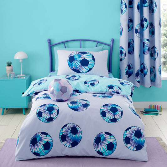 Tie Dye Football Lilac Duvet Cover Set by Catherine Lansfield kids