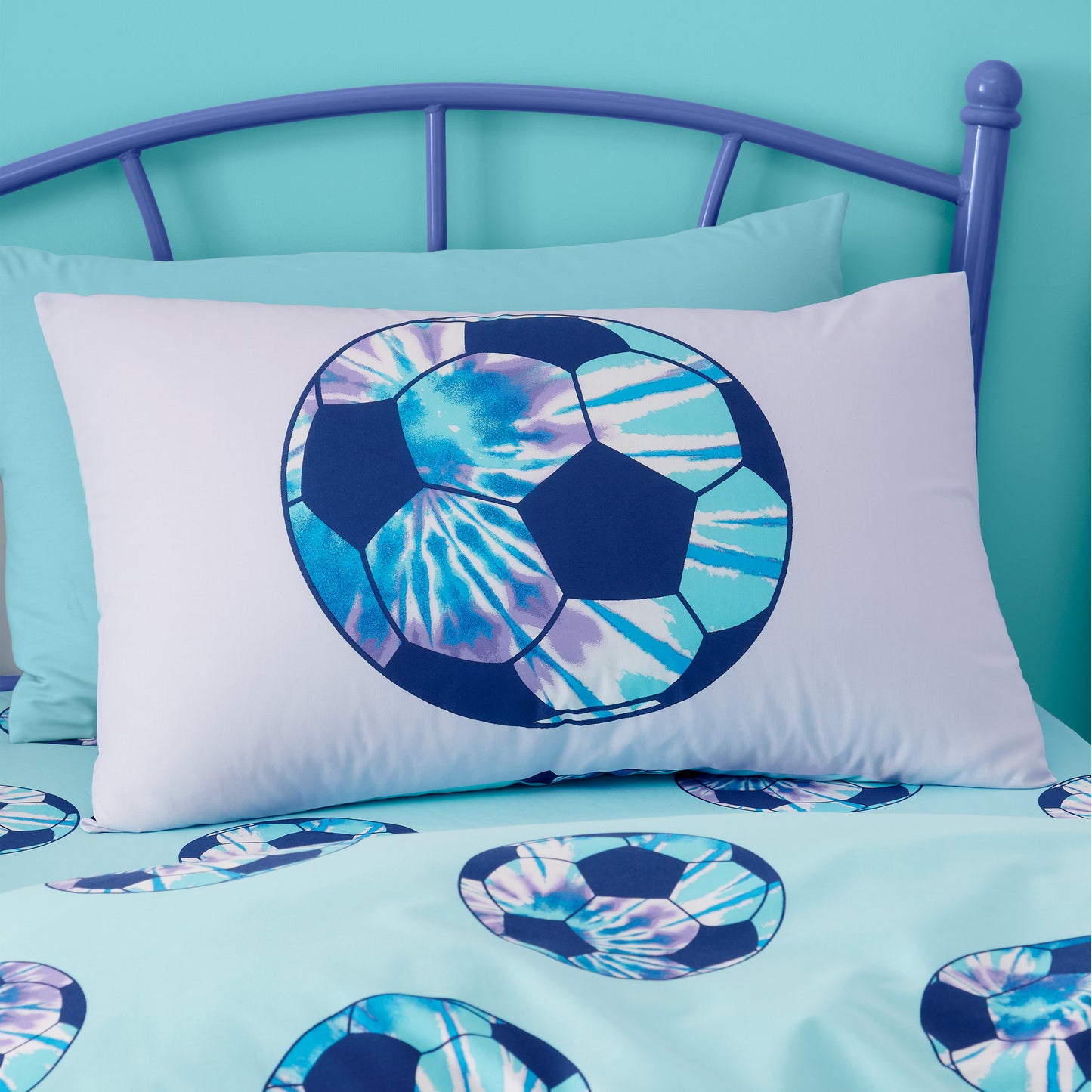 Tie Dye Football Lilac Duvet Cover Set by Catherine Lansfield kids