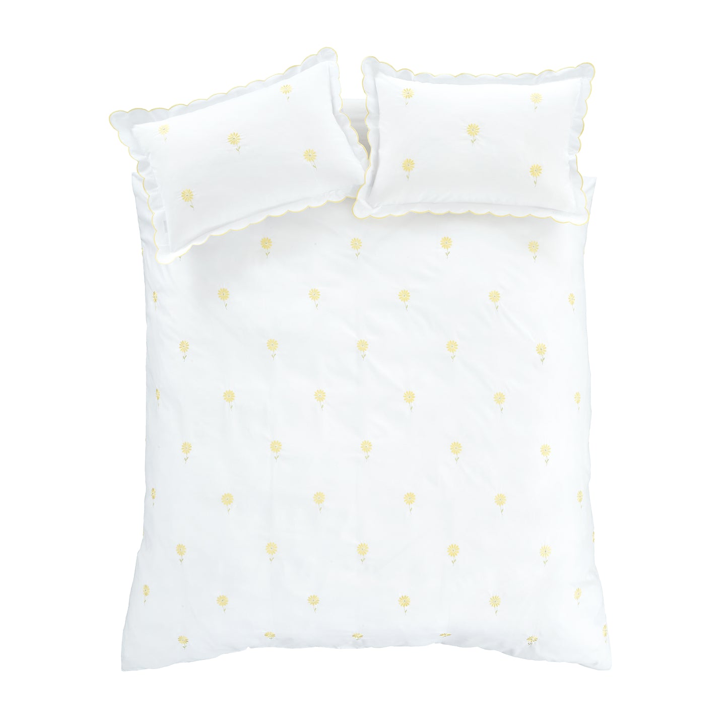 Lorna Embroidered Daisy Duvet Cover Set by Catherine Lansfield