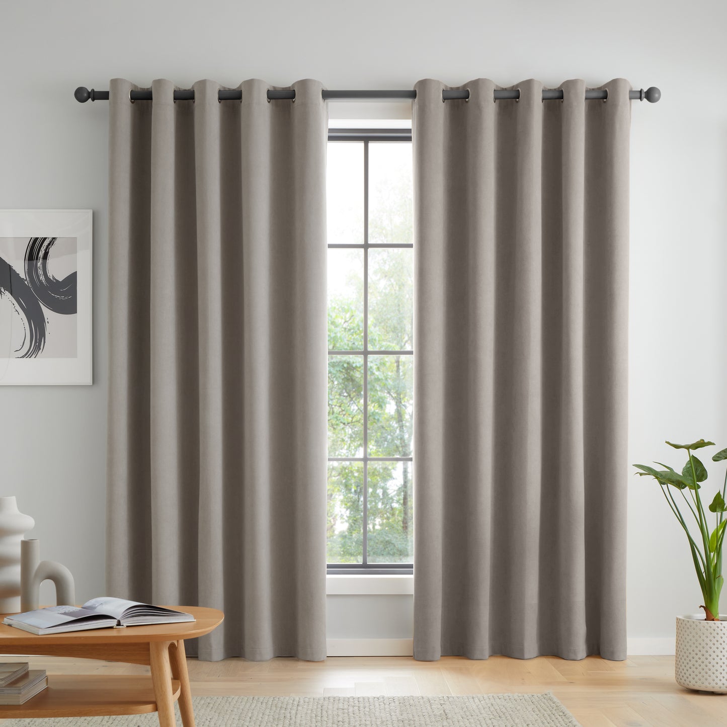 Grey Wilson Blackout Thermal Curtains by Catherine Lansfield