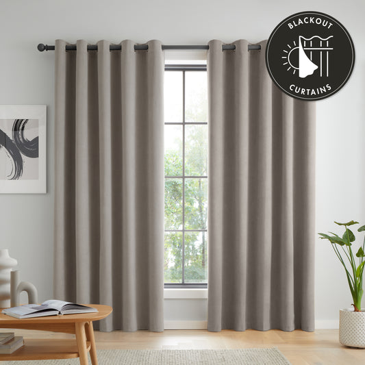 Grey Wilson Blackout Thermal Curtains by Catherine Lansfield