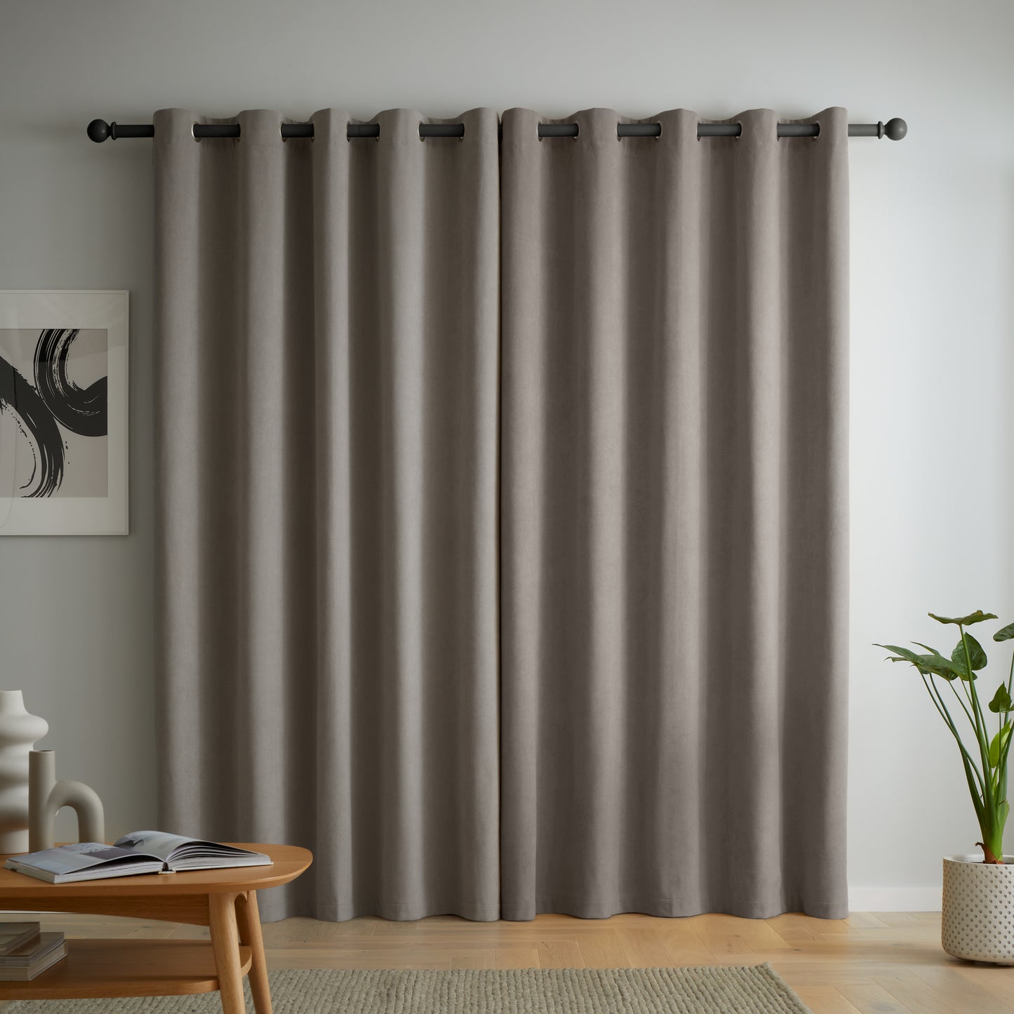 Grey Wilson Blackout Thermal Curtains by Catherine Lansfield