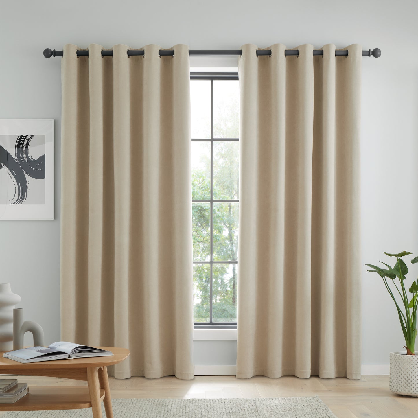 Wilson Blackout Thermal Curtains in Natural by Catherine Lansfield