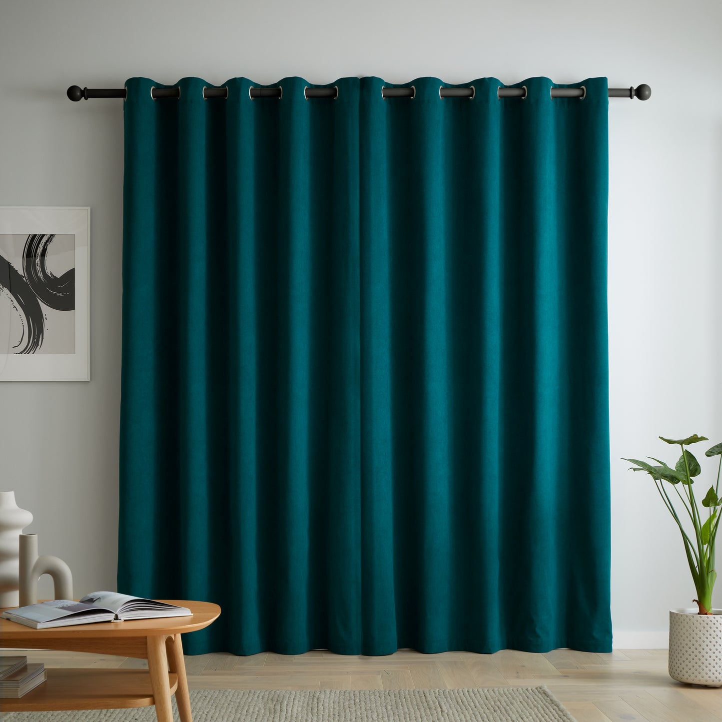 Wilson Blackout Thermal Curtains in Green by Catherine Lansfield