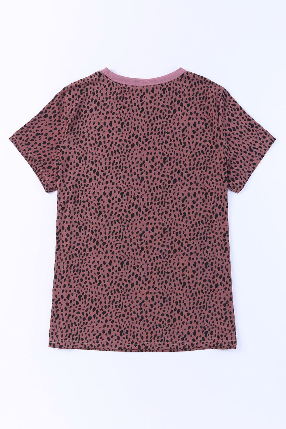 Cheetah Print Casual Short Sleeve Crew Neck T Shirt