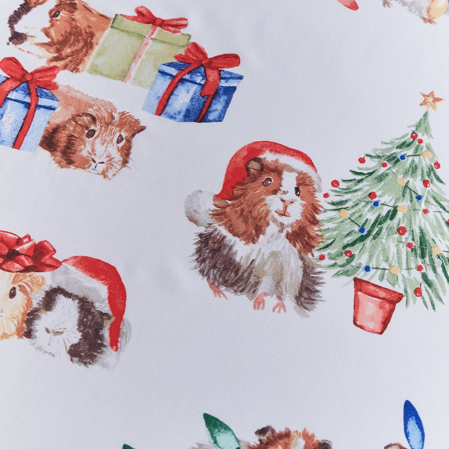 Christmas Guineapig Reversible Duvet Cover Set in White by Catherine Lansfield