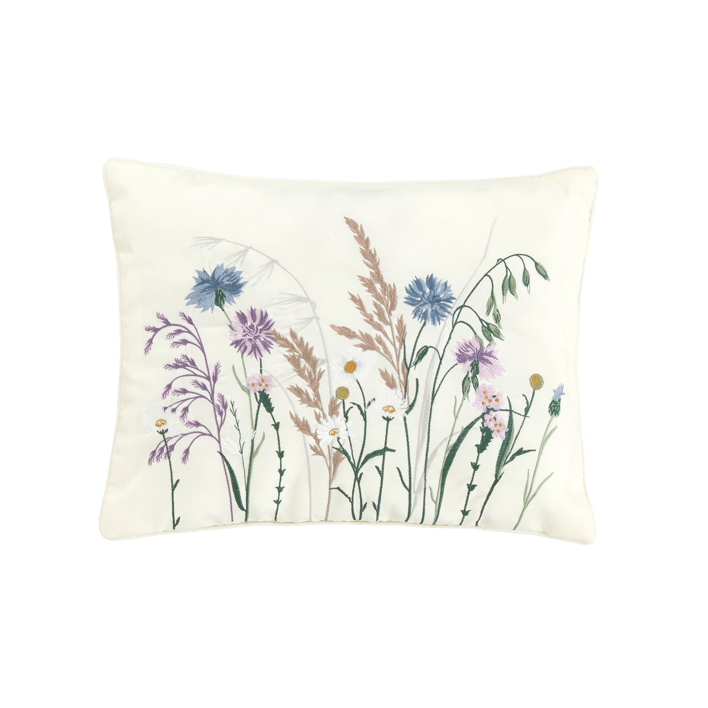 Grasmere Floral Embroidered Cushion in Lilac by Catherine Lansfield