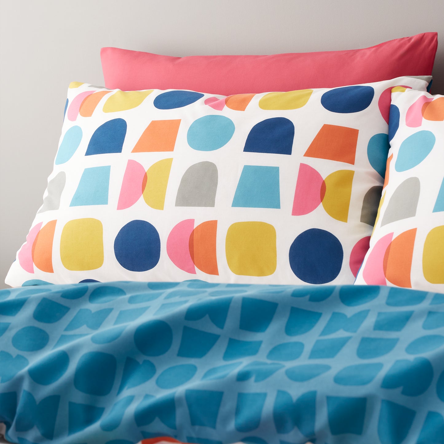 Connect Geo Reversible Duvet Cover Set in Teal by Catherine Lansfield