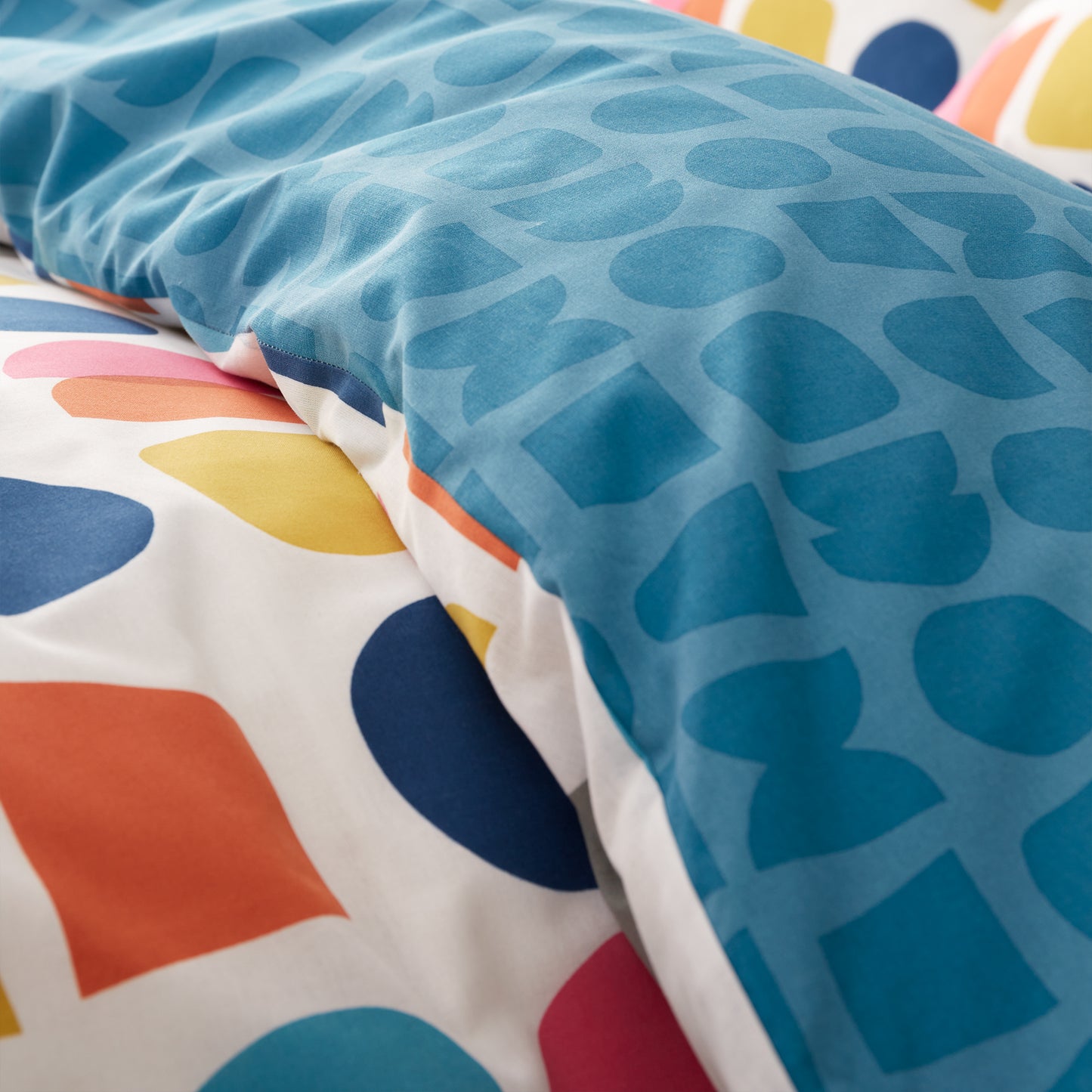 Connect Geo Reversible Duvet Cover Set in Teal by Catherine Lansfield